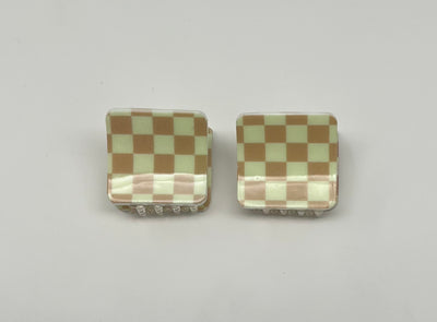 Hair Clip-Checkered square