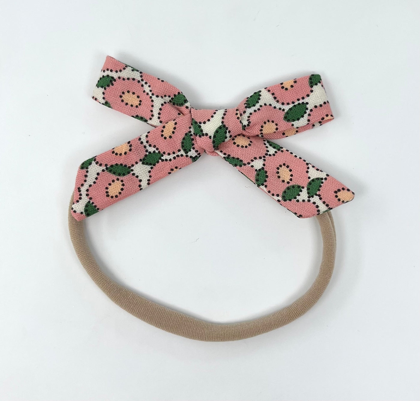 Baby Lolly Bow- Vintage pink poppy