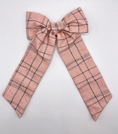 Savannah Bow- Pink plaid
