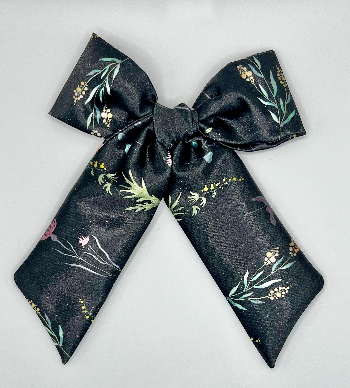 Everly Bow- Black Silk Floral