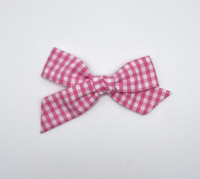Lolly Bow- Pink Gingham
