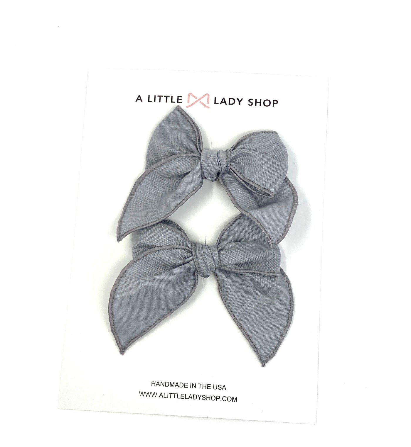 girls gray pigtail bows