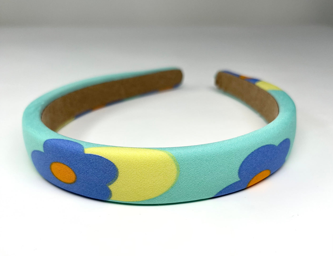 Headband- Teal with blue flowers