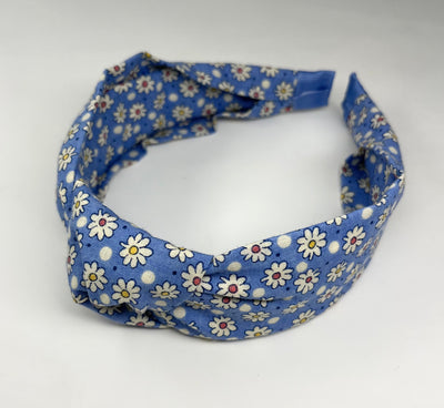 Knot Headband- Blue Daisies