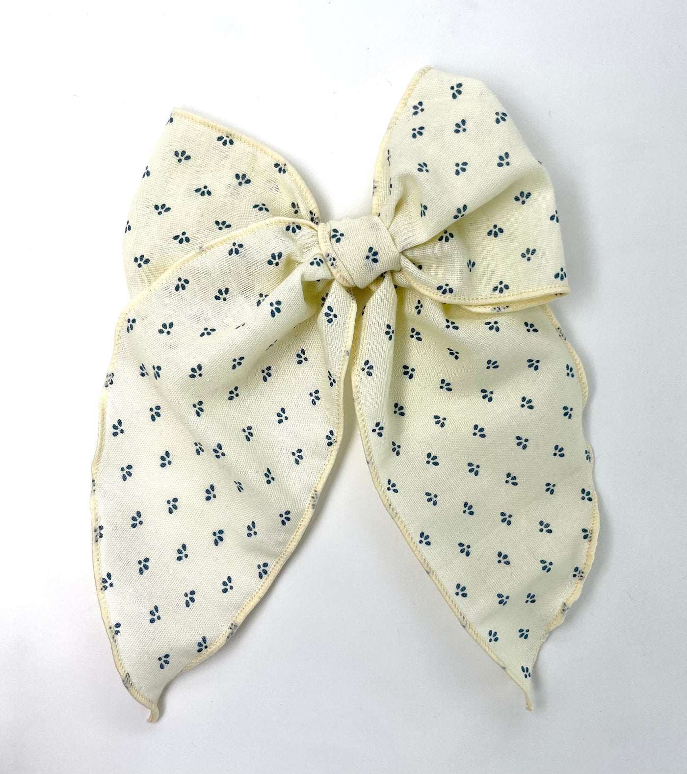 Penny Bow-Vintage Cream with Blue