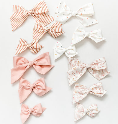 3 sizes of Valentine Hair Bows available at A Little Lady Shop