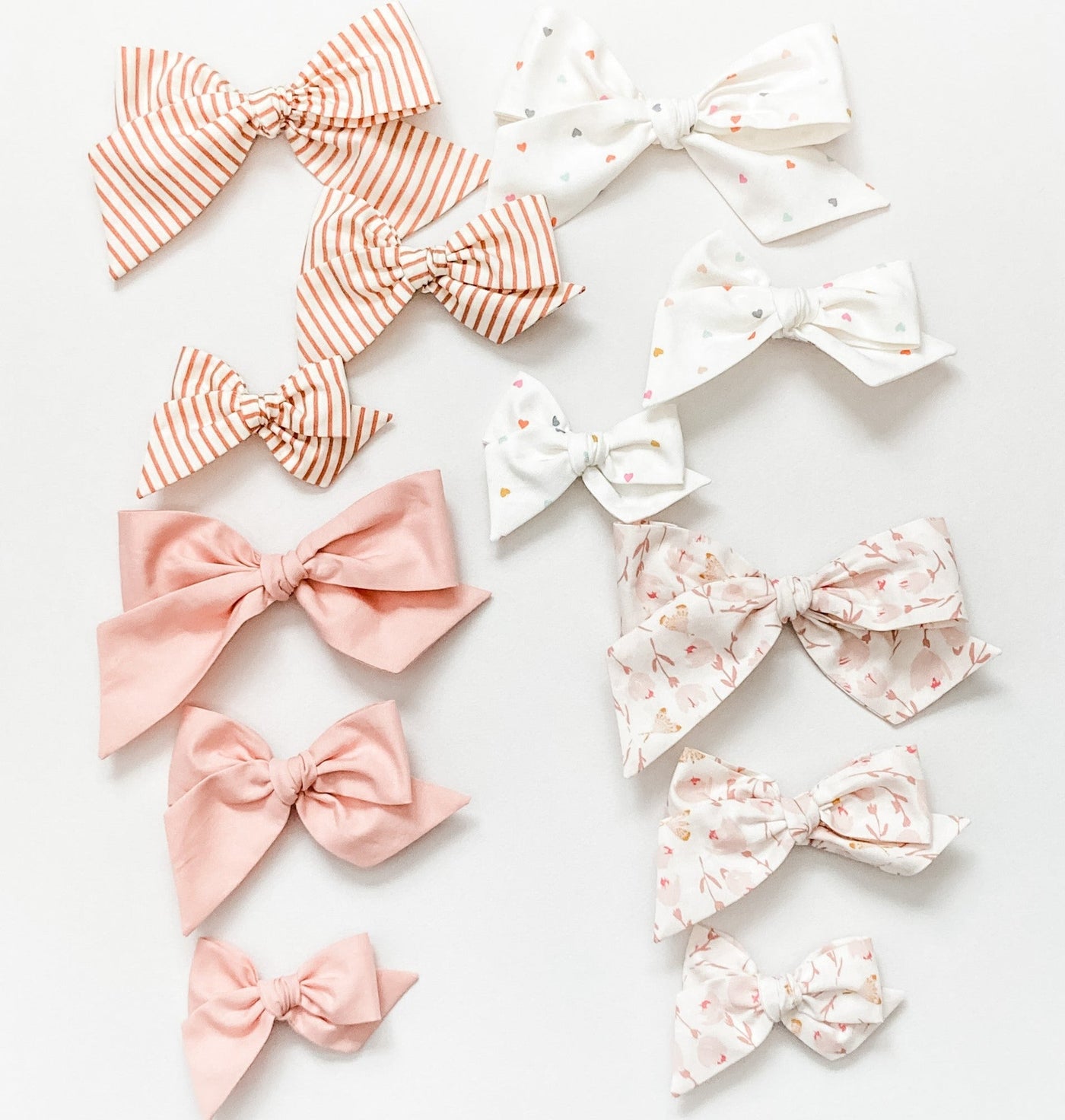3 sizes of Valentine Hair Bows available