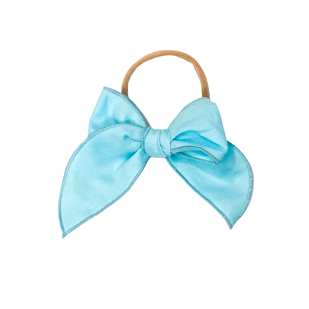 blue 4-inch hair bow for girls with headband