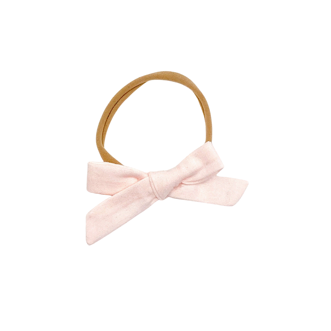 pink cotton hair bow headband for baby girl