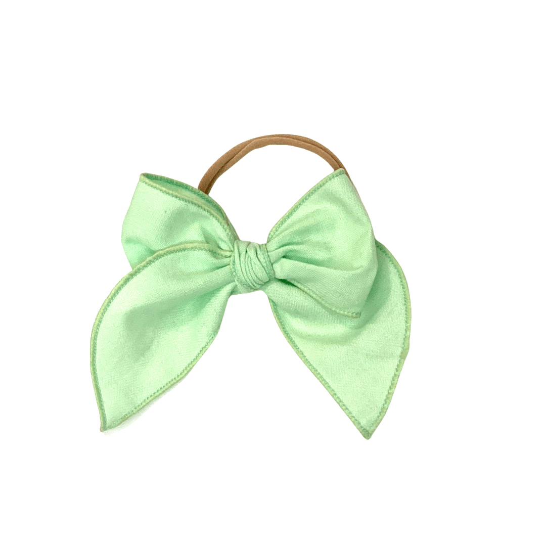 mint green hair bow for girls