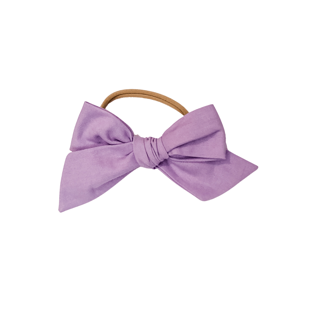girls lavender hair bow headband