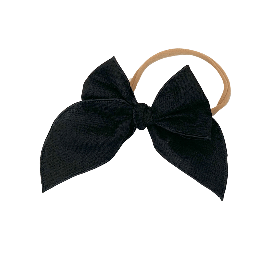 black cotton hair bow headband for girls