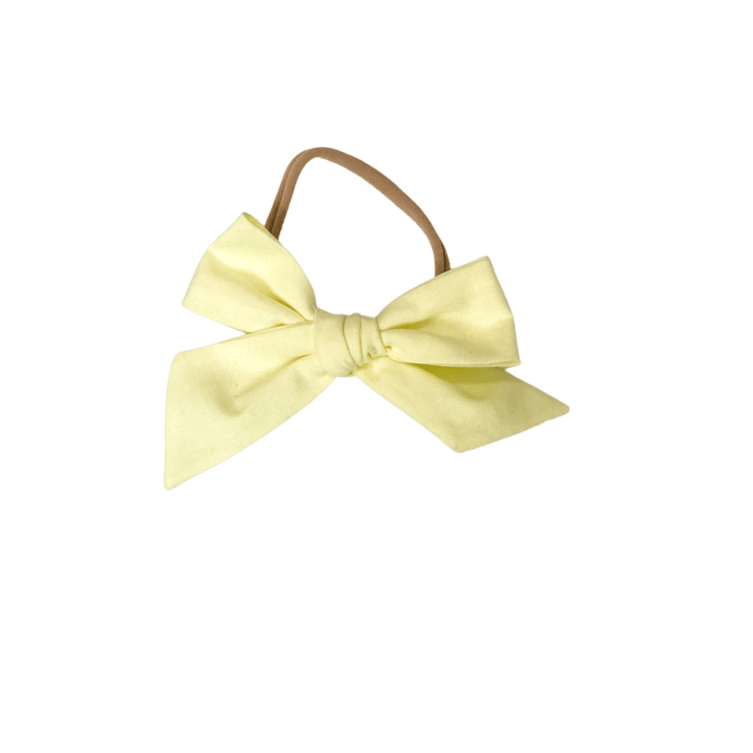 girls yellow hair bow headband