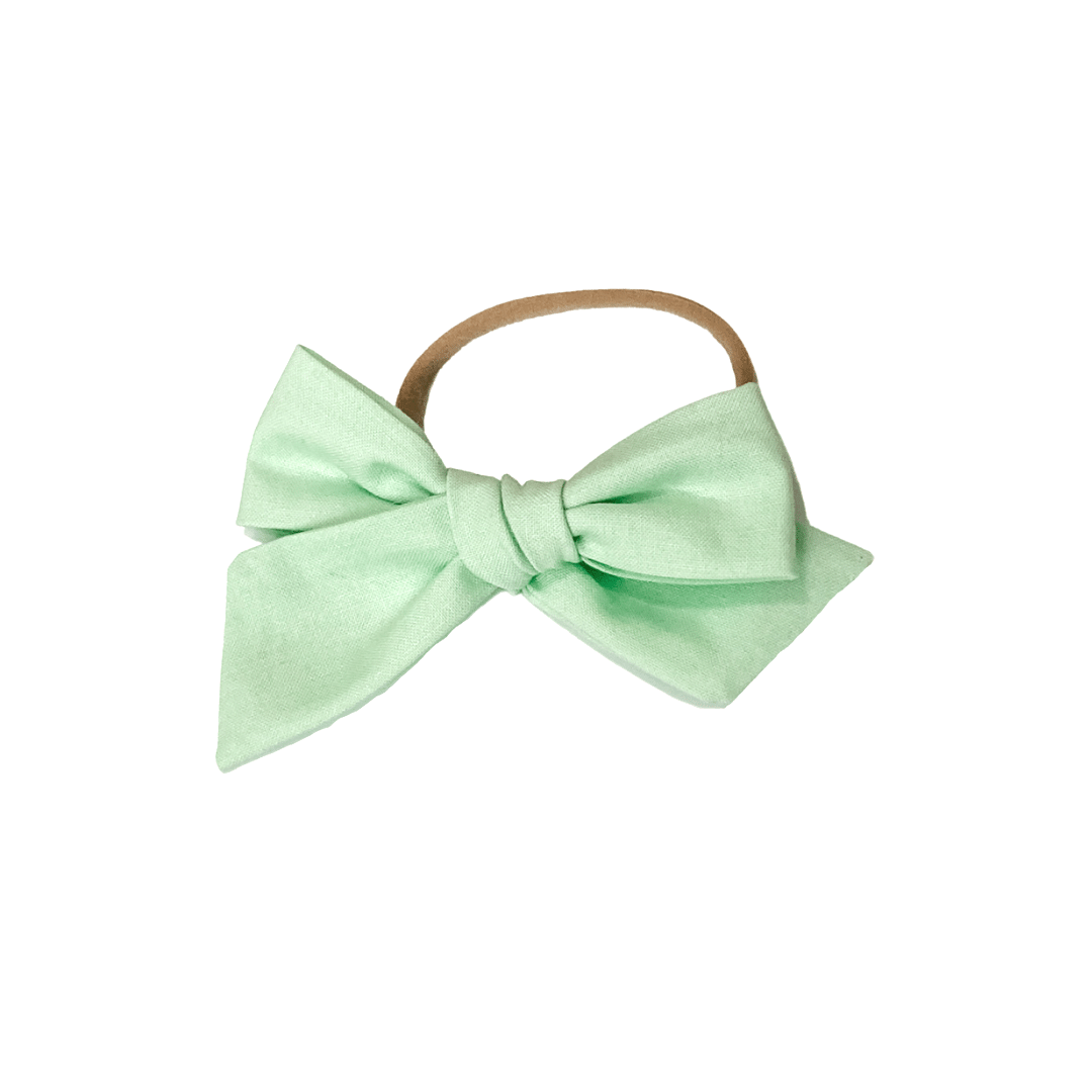 light green hair bow for girls