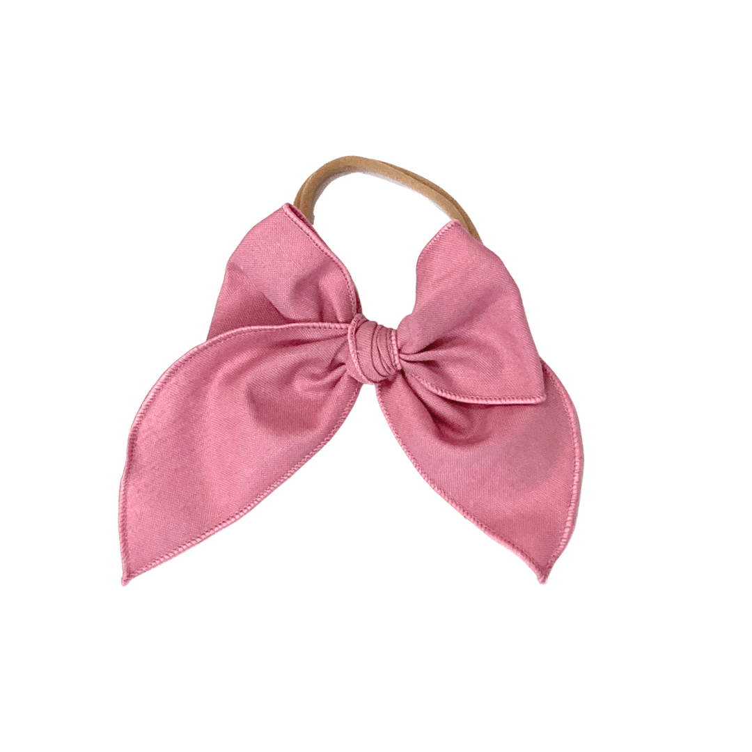 mauve pink hair bow for girls