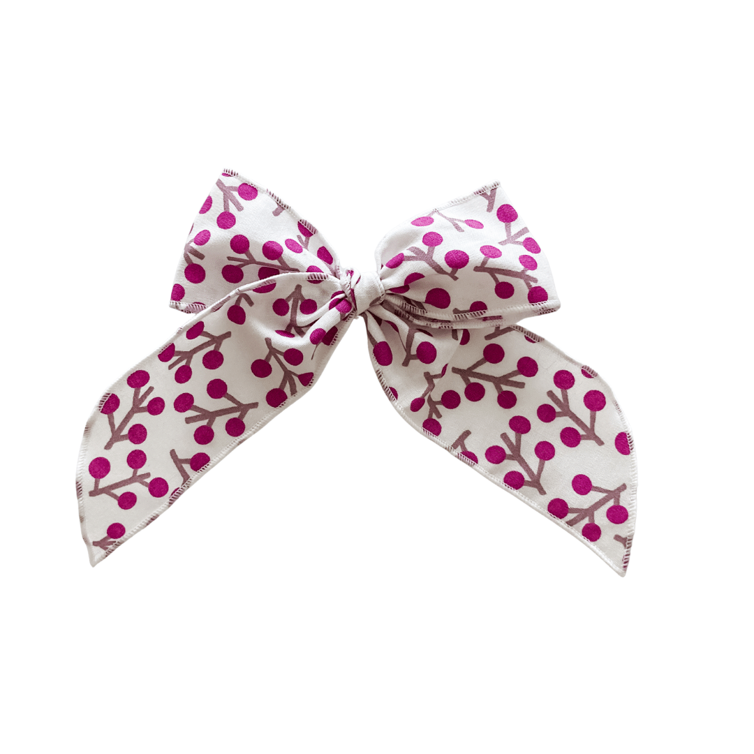 plum floral hair bow for girls